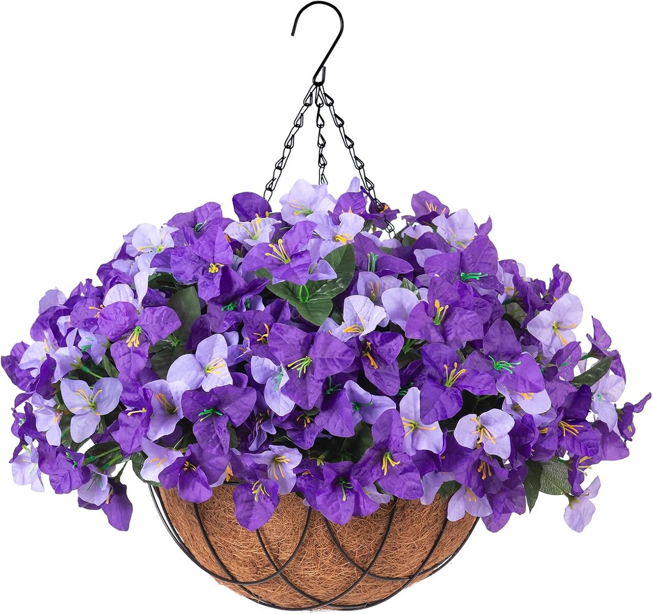 Artificial Hanging Baskets Fake Flowers, Plants for Outdoor Spring